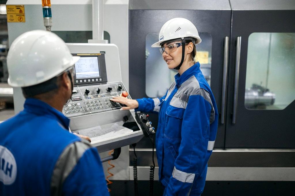 Engineers discussing wind turbine design