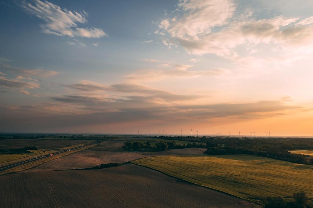 Wind farm aerial view